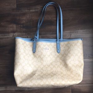 Blue Coach handbag
